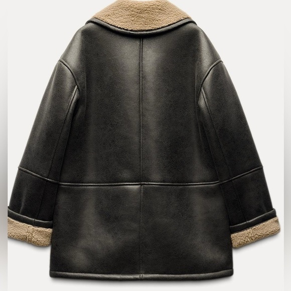 Zara faux shearling double faced coat NWT - Picture 2 of 8